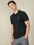 Men Solid Slim Fit Polo T-shirt with MATPIQ