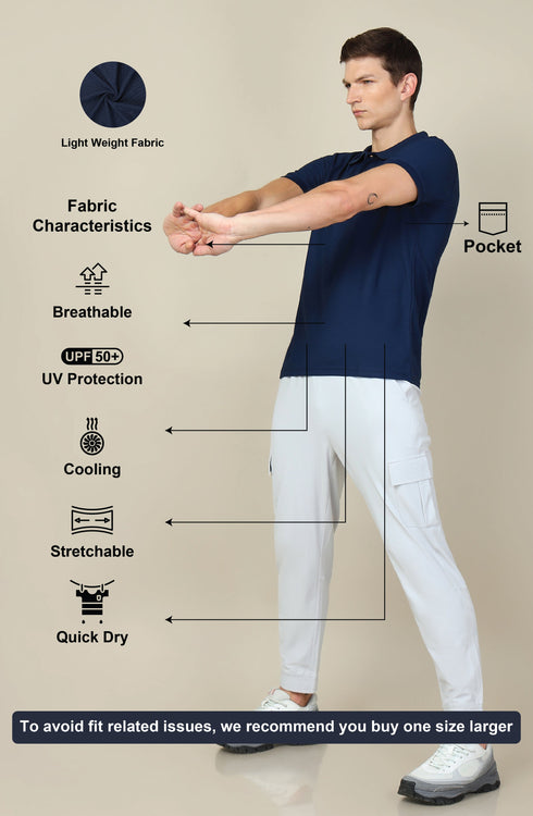 Men Solid Slim Fit Polo T-shirt with MATPIQ