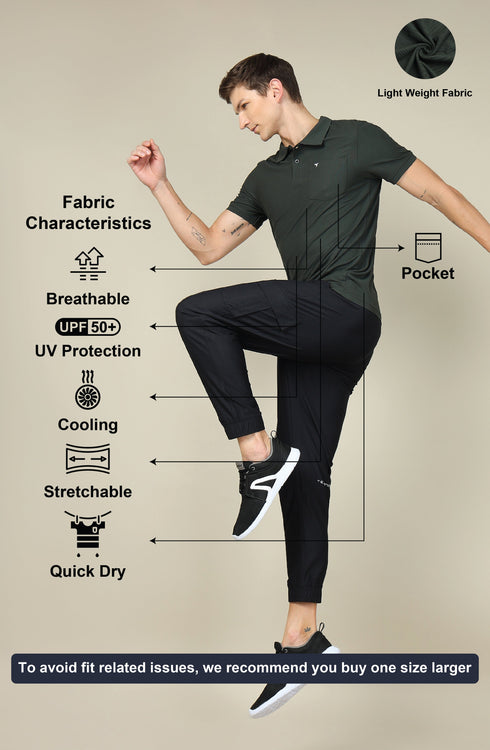Men Solid Slim Fit Polo T-shirt with MATPIQ
