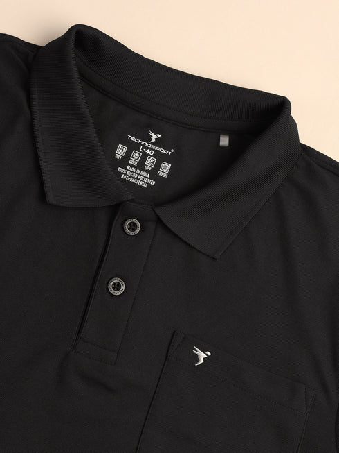 Men Solid Slim Fit Polo T-shirt with MATPIQ