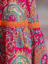 Women Paisly Printed Tiered Fit and Flare Ethnic Dress, Has A V-neck