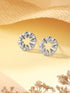 925 Sterling Silver Zircon Studded Radiant Circular Miimal Studds Earrings