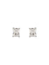 925 Sterling Silver 8 mm Zircon Studded Rectangular Solitaire Minimal Studds Earrings