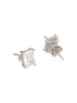 925 Sterling Silver 8 mm Zircon Studded Rectangular Solitaire Minimal Studds Earrings