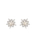 925 Sterling Silver Zircon & Pearl Embellished Minimal Floral Studds Earrings