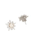 925 Sterling Silver Zircon & Pearl Embellished Minimal Floral Studds Earrings