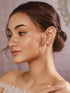 925 Sterling Silver Zircon & Pearl Embellished Minimal Floral Studds Earrings