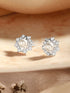 925 Sterling Silver Zircon Studded Faux Pearls Flower Studds Earrings