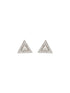 925 Sterling Silver Zircon Studded Pyramid Shaped Halo Solitaire Minimal Studds Earrings