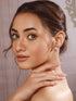 925 Sterling Silver Zircon Studded Pyramid Shaped Halo Solitaire Minimal Studds Earrings