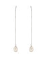 925 Sterling Silver Zircon Studded Freshwater Pearls Sui Dhaga Threader Dangle Earrings