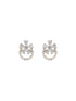 925 Sterling Silver Zircon & Pearl Embellished Floral Minimal Studds Earrings