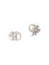 925 Sterling Silver Zircon & Pearl Embellished Floral Minimal Studds Earrings