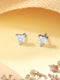 925 Sterling Silver 4 mm Stones Zircon Studded Solitaire Heart Studds Minimal Earrings