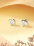 925 Sterling Silver 4 mm Stones Zircon Studded Solitaire Heart Studds Minimal Earrings