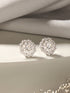925 Sterling Silver Zircon Studded Floral Studds Earrings