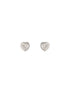 925 Sterling Silver Zircon Studded Heart Shaped Halo Solitaire Minimal Studds Earrings