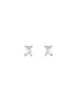 925 Sterling Silver 6 mm Zircon Studded Rectangular Solitaire Dailywear Studds Earrings