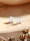 925 Sterling Silver 8 mm Zircon Studded Rectangular Solitaire Minimal Studds Earrings