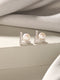 925 Sterling Silver Zircon & Faux Pearl V - Shaped Minimal Studds Earrings