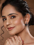 Anti-Tarnish Silver Plated Black Enamelled Heart Shaped Minimal Drop Down Studs Earrings