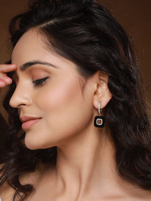 Anti-Tarnish Silver Plated Square Minimal Hoop Earrings