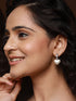 Anti-Tarnish Silver Plated Faux Pearl Studded Heart Shaped Small Minimal Hoop Earrings