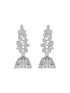 925 Sterling Silver Cubic Zirconia Leafy Jhumka Earrings
