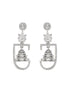 925 Sterling Silver Rhodium Plated CZ Jhumka Earrings