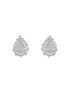 925 Sterling Silver Rhodium Plated Cubic Zircon Pear Shaped Studds Earrings