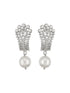 Silver Toned Pearl Beaded Minimal Studs Bali Earrings