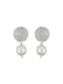 925 Sterling Silver Cubic Zirconia Circular Pearl Drop Earrings