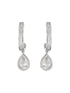 925 Sterling Silver Rhodium Plated Tear Drop Stud Earrings