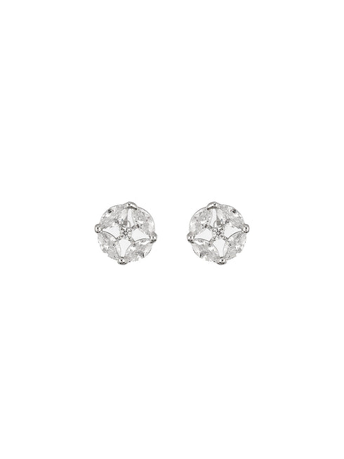 925 Sterling Silver Cubic Zirconia Marquis Studds Earrings