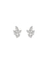 925 Sterling Silver AD Studded Rhodium Plated Leafy Studds Earrings