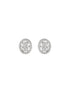 925 Sterling Silver AD Studded Rhodium Plated Oval Studds Earrings