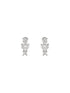 925 Sterling Silver Cubic Zirconia Leaf Studds Earrings