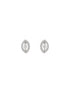 925 Sterling Silver Cubic Zirconia Oval Marquis Studds Earrings