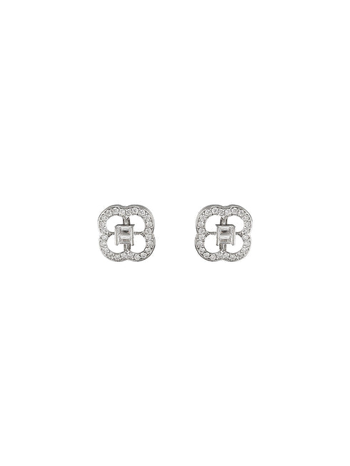 925 Sterling Silver Circular Cubic Zirconia Studds Earrings