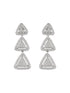 925 Sterling Silver Rhodium Plated CZ Pyramid Drop Earrings