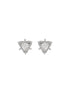 925 Sterling Silver Triangular Leafy Studs Earrings