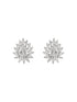 925 Sterling Silver Rhodium Plated Drop Shaped Solitaire Earrings