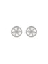 925 Sterling Silver Rhodium Plated Cubic Zirconia Floral Studds Earrings