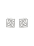 925 Sterling Silver Rhodium Plated CZ Studded Geometric Studds Earrings