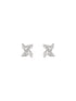 925 Sterling Silver White CZ studded Rhodium Plated Floret Studds Earrings