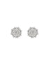 925 Sterling Silver CZ Studded Rhodium Plated Floral Clustered Studds Earrings