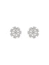 925 Sterling Silver Rhodium Plated CZ Studded Floral Studds Earrings