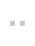 925 Sterling Silver Rhodium Plated CZ Studded Minimal Flower Studds Earrings
