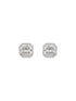 925 Sterling Silver Baguette Shaped Cubic Zirconia in Rhodium Plated Studds Earrings