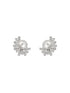 925 Sterling Silver Rhodium Plated Semi Flower Faux Pearl Studds Earrings